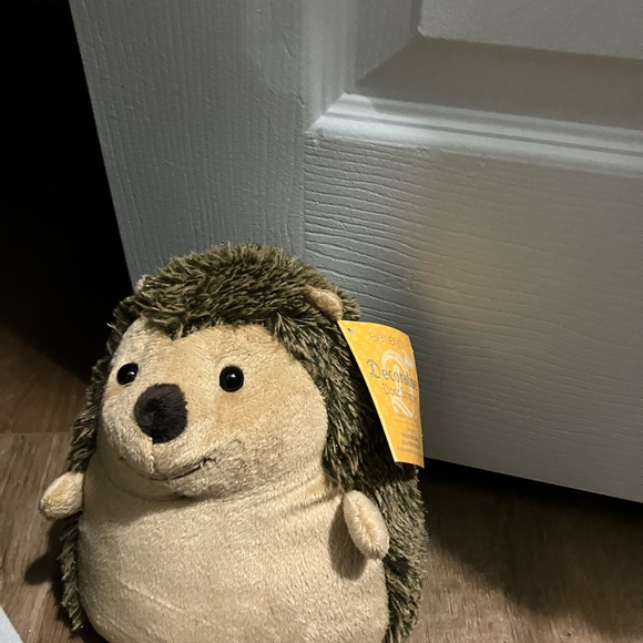 Elements Brown and Tan Plush Hedgehog Door Stopper - Picture 3 of 6